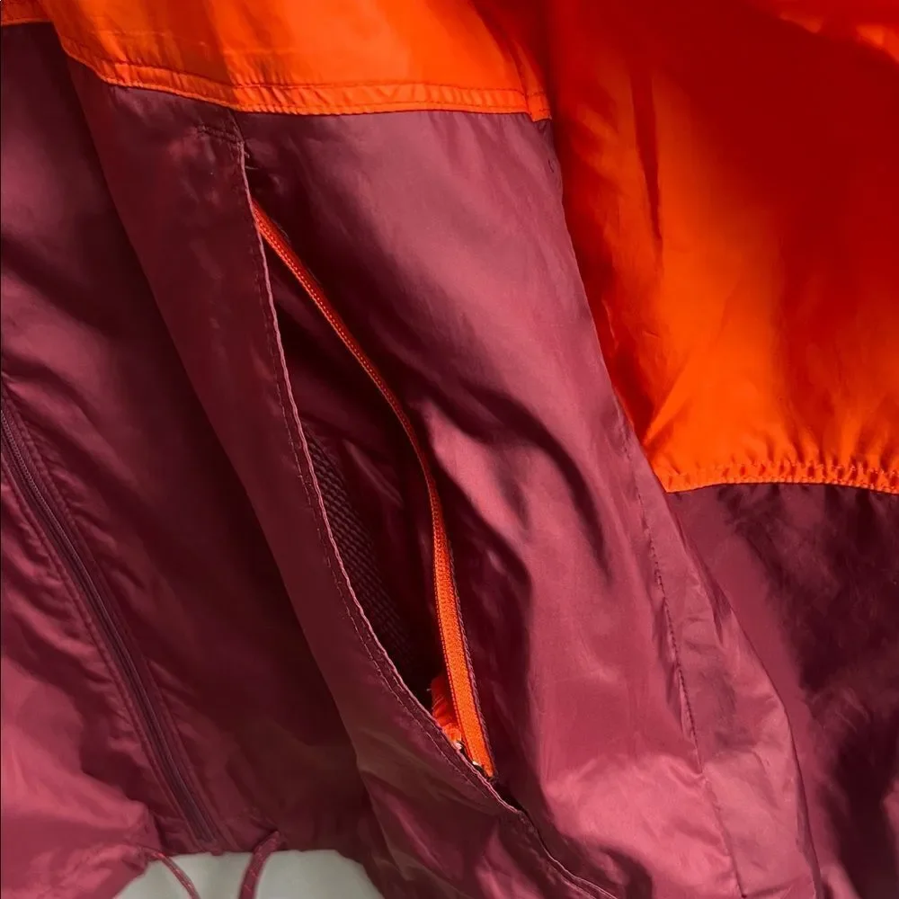 Columbia Virginia Tech VT Orange and Maroon Windbreaker Zip Up Jacket Medium